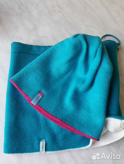 Двухсторонний комплект шапка + снуд