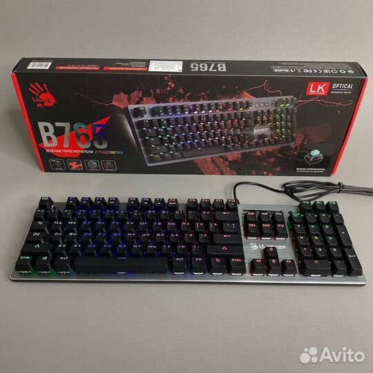 Игровая клавиатура Bloody B765 Light Strike, серый