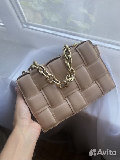 Сумка клатч плетеная бежевая