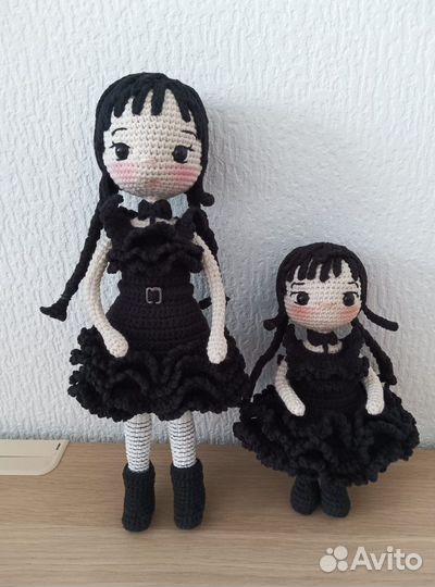 Кукла Уэнсдей Wednesday ручной работы вязаная