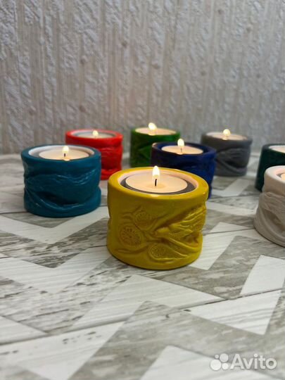 Подсвечники из гипса ручной работы
