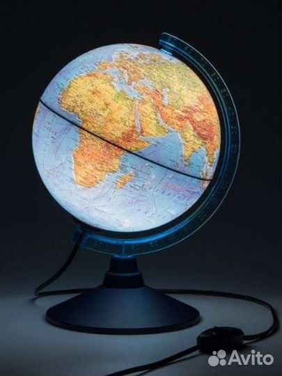 Глобус физический с подсветкой, 21 см