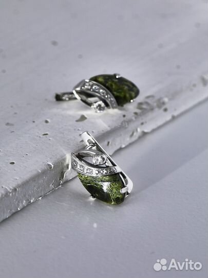 Серебряные серьги Брюс