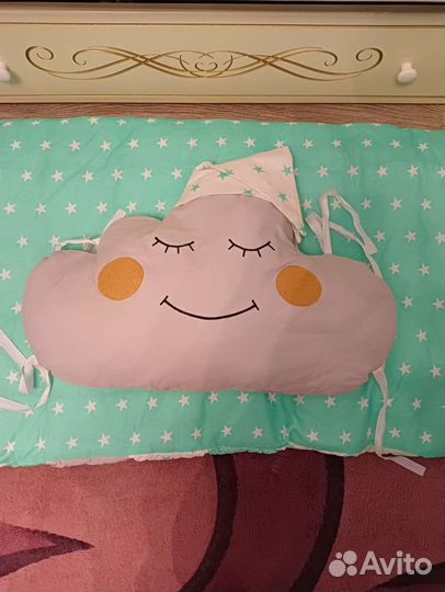 Бортики в детскую кроватку +мобиль