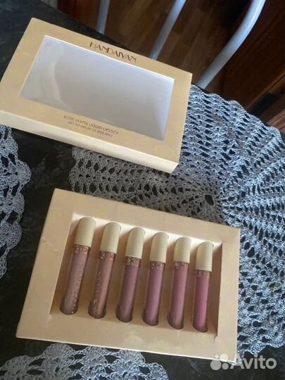 Набор помад для губ, жидкая матовая, 6шт, Handaiya