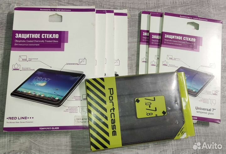 Защитные стёкла и чехол на планшеты