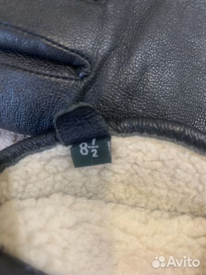 Кожаные теплые перчатки женские