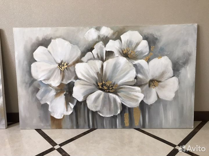 Картина с цветами 120 на 70