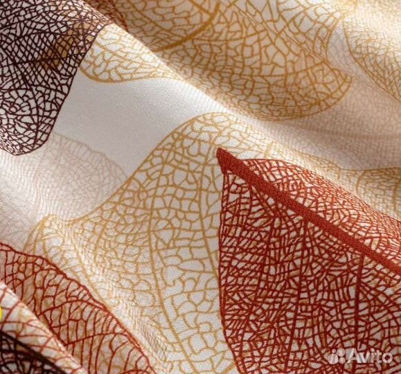 Шторы гардины осень скэрммал, листья, 145x300 см