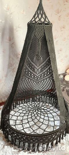 Подвесное кресло гамак макраме