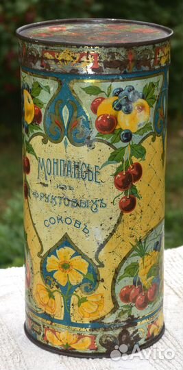 Жестяная банка монпансье В. Бонакеръ Москва 19 в