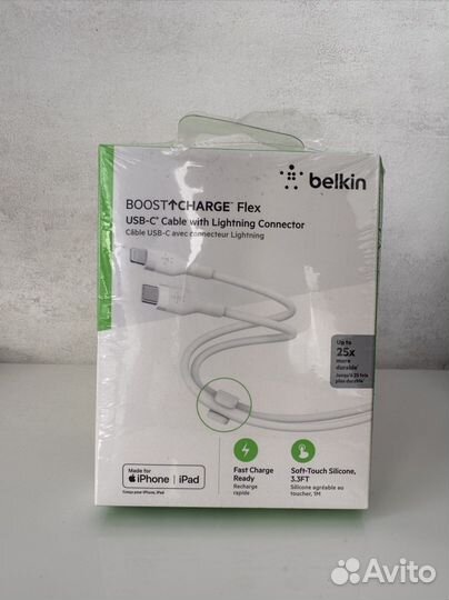 Кабель Belkin boost charge Lighting USB-C 1 метр