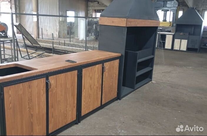 Мангальная зона из металла лофт