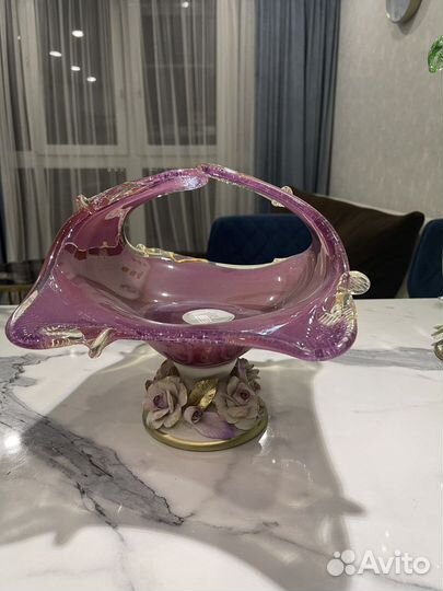 Итальянская ваза для фруктов white cristal