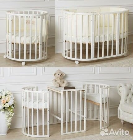 Кроватка-трансформер 7в1 белая