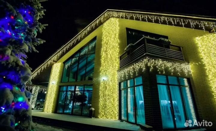 Украшение домов гирляндами