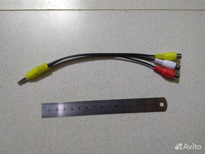 Переходник jack 3.5 4-pin на 3 RCA(тюльпаны)