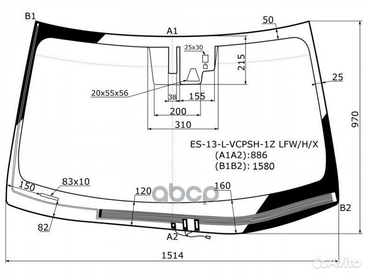 Стекло лобовое с обогревом щеток + дд + камера