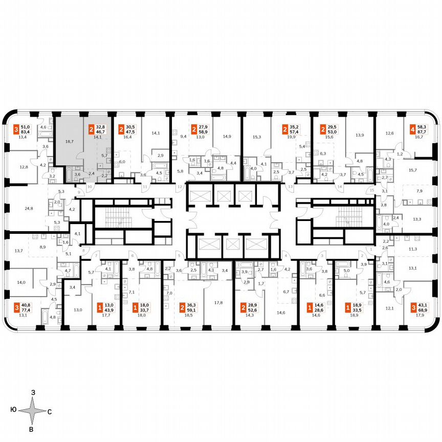 1-к. квартира, 46,7 м², 22/49 эт.