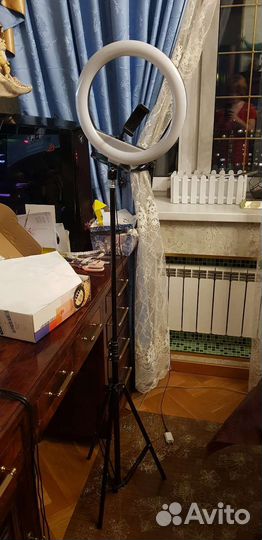 Кольцевая лампа со штативом + пульт для телефона