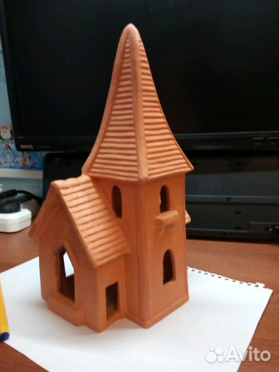 Подсвечник глиняный художественный