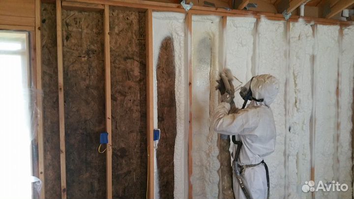 Утепление пенополиуретаном стен дома (коттеджа)