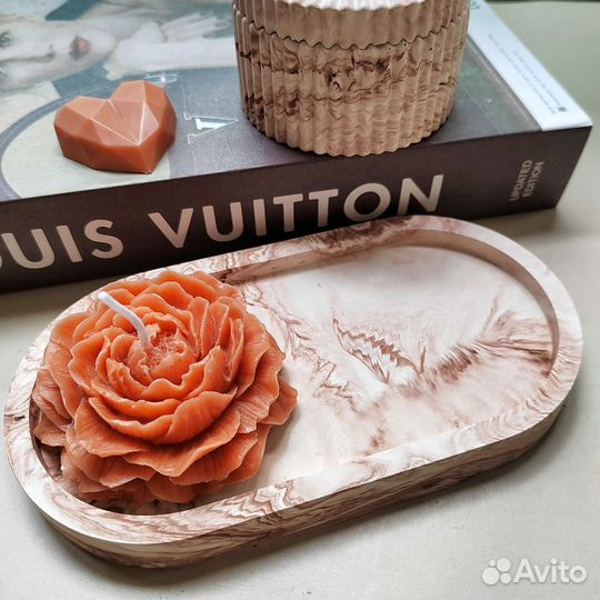 Подарочный набор свеча и гипсовый декор