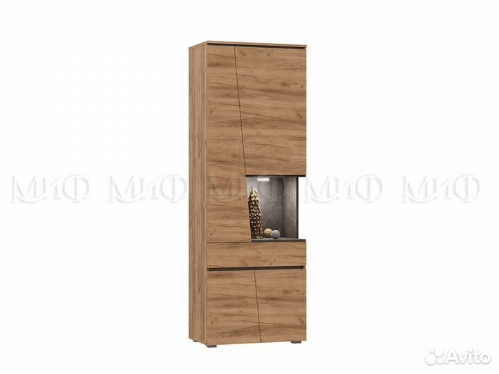 Соренто Шкаф высокий (Дуб крафт/Бетон темный)
