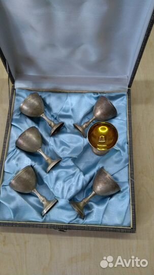 Набор СССР. Стопки. Мельхиор позолота