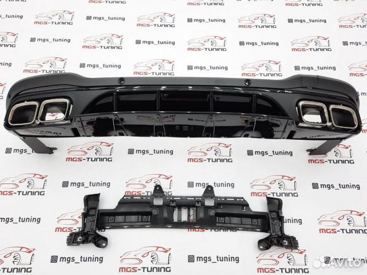 Диффузор с насадками Chrome 63 AMG на GLC 253 рест