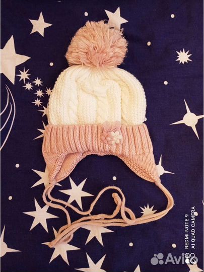 Шапка для девочки 0-3 месяца