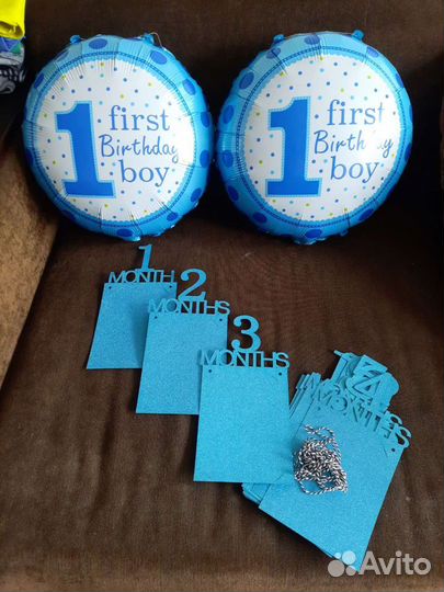 Растяжка для фото на первый день рождения + шары