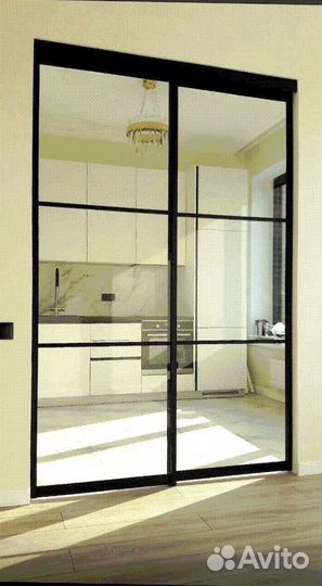 Стеклянная перегородка лофт