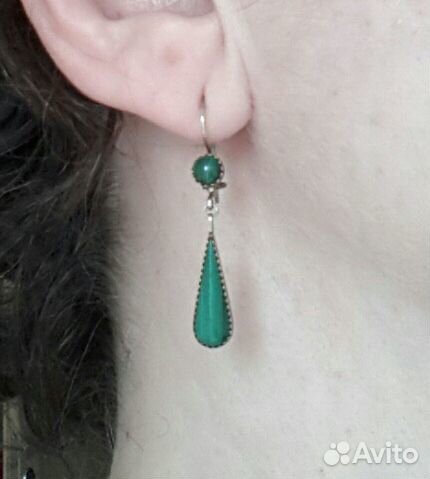 Серьги с малахитом