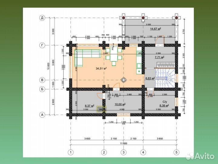 Сруб дома 161м2 из бревна