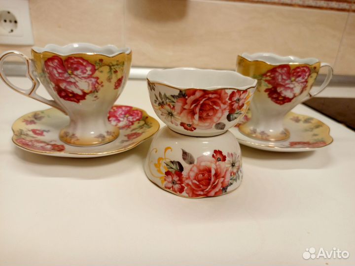 Чайный сервиз на 2 персоны + розетки