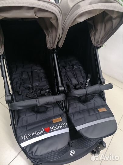 Новая коляска для двойни Luxmom T11 (кофейный)