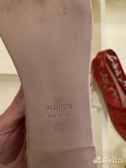 Эспадрильи красные из кружева Valentino (41) -ориг