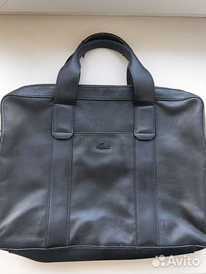 Сумка для ноутбука кожаная Lacoste