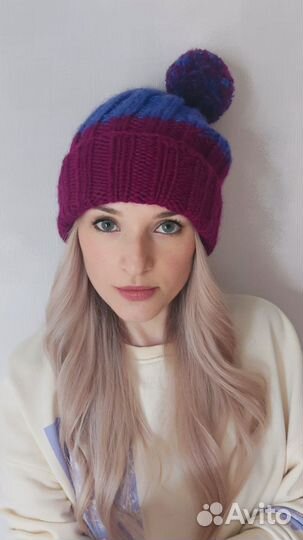 Шапка женская вязаная ручная работа