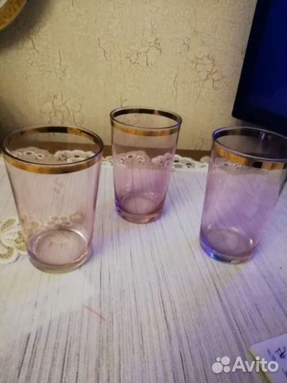 Посуда из цветного стекла СССР