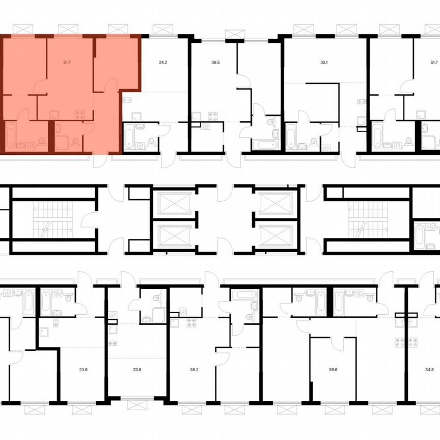 2-к. квартира, 51,7 м², 15/25 эт.