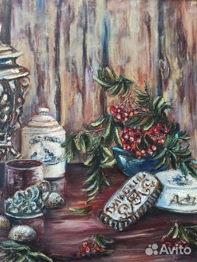 Картина маслом Тульский самовар