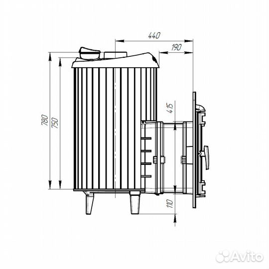 Печь Для Бани Атмосфера L+ ламели «Талькохлорит» н