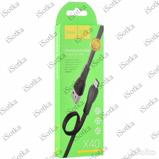 Кабель Hoco X40 Micro USB 2,4A 1m (черный)