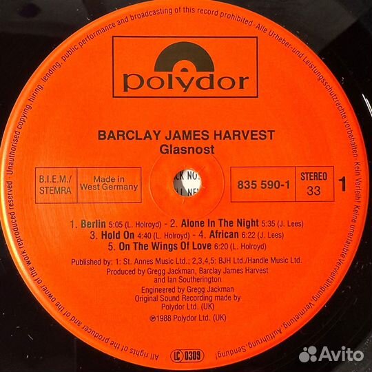 Barclay James Harvest – Glasnost (1988г.)