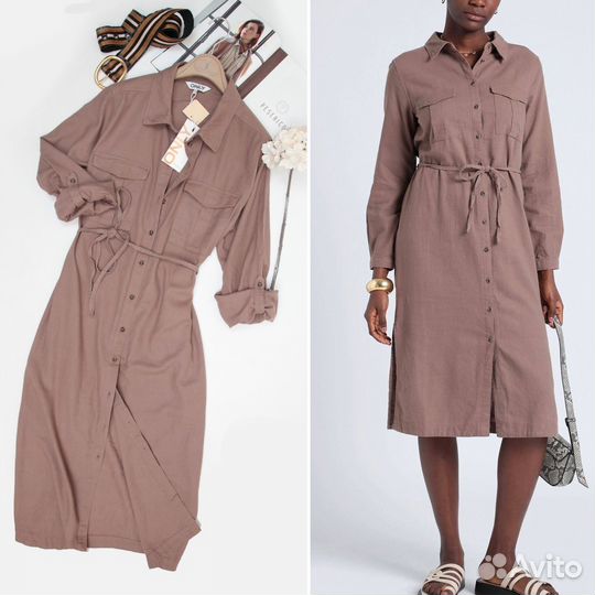 Платье рубаха Onlyлен р 48