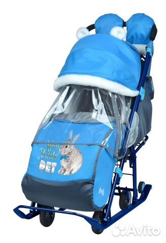 Коляска сани с колесами