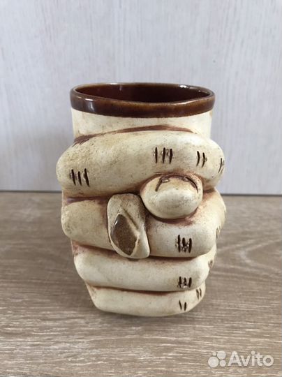 Кружка глиняная «Фига (не трожь мой чайок)»