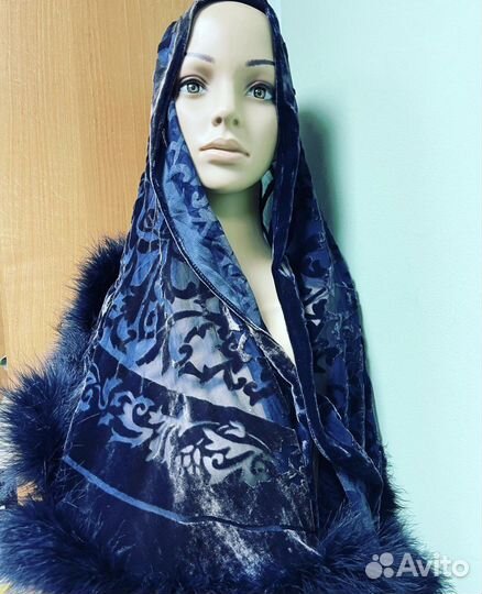 Платок бархат на шёлке